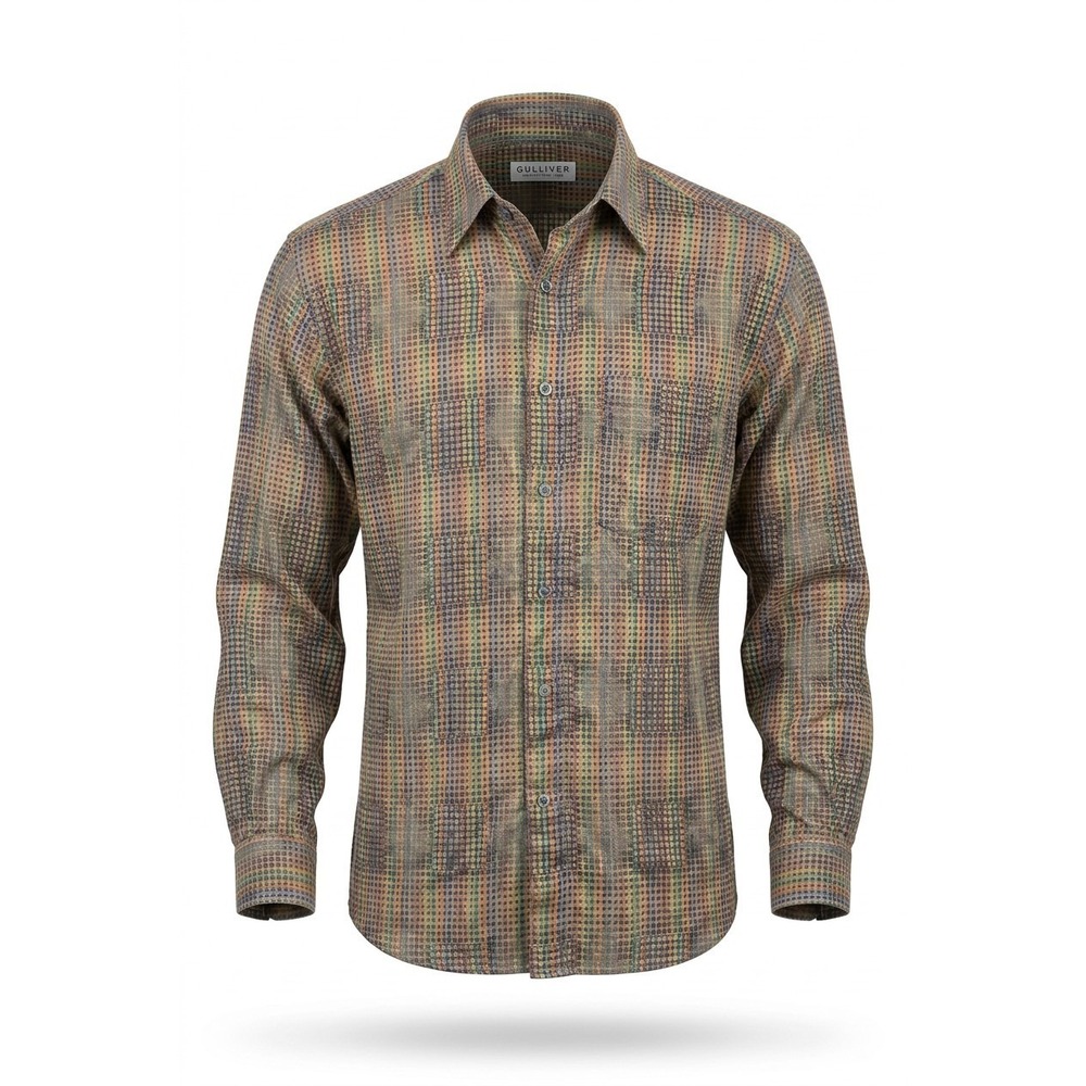 Equilibrio Made in Italy Men's M Button-Up Shirt Multicolor Geometric Casual